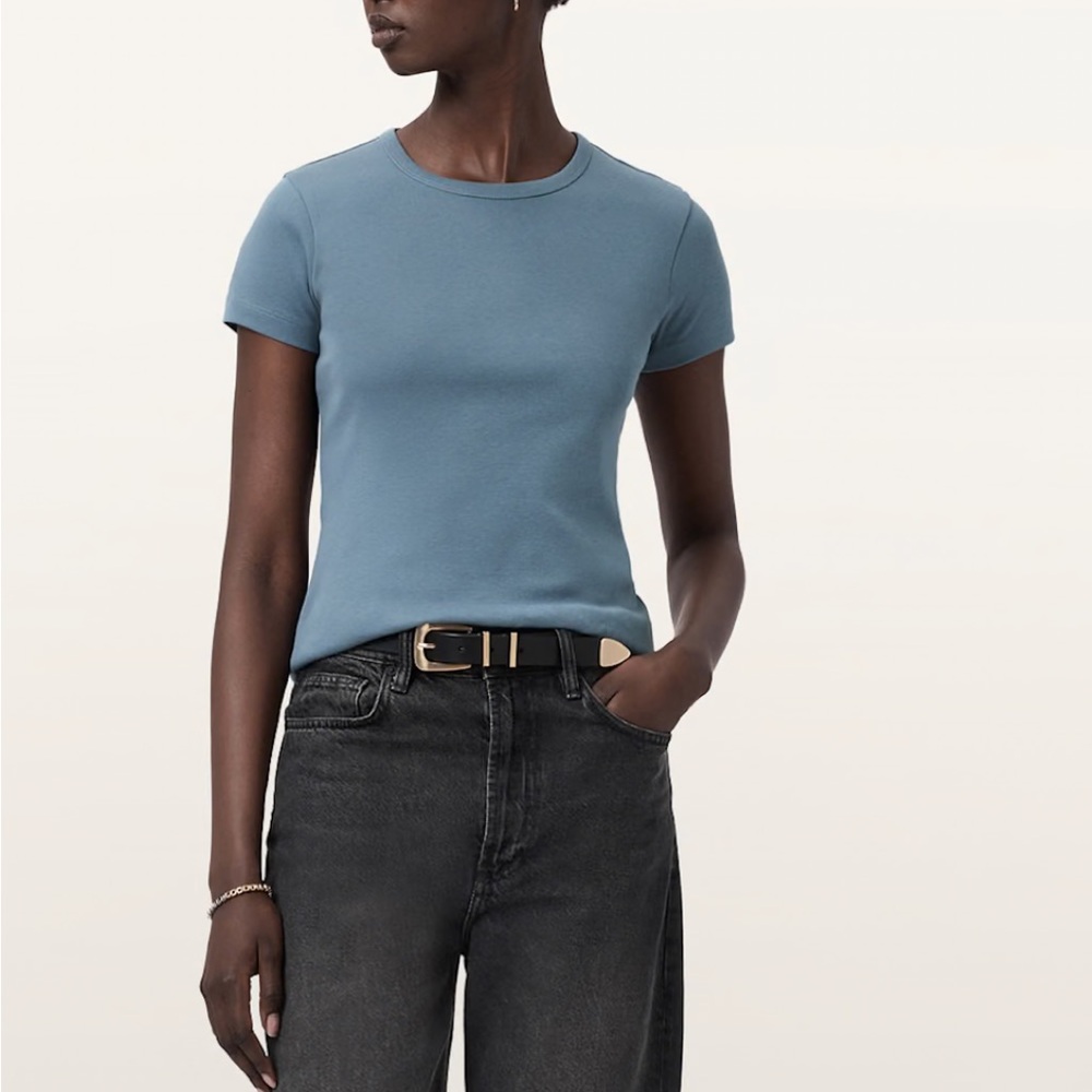 AllSaints Organic cotton Stevie Light Blue T-Shirt